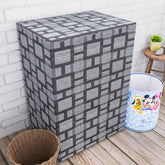 Kuber Industries Washing Machine Cover | Big Check Washing Machine Cover | Soft PVC | Top Load Semi-Automatic Washing Machine Cover | Gray